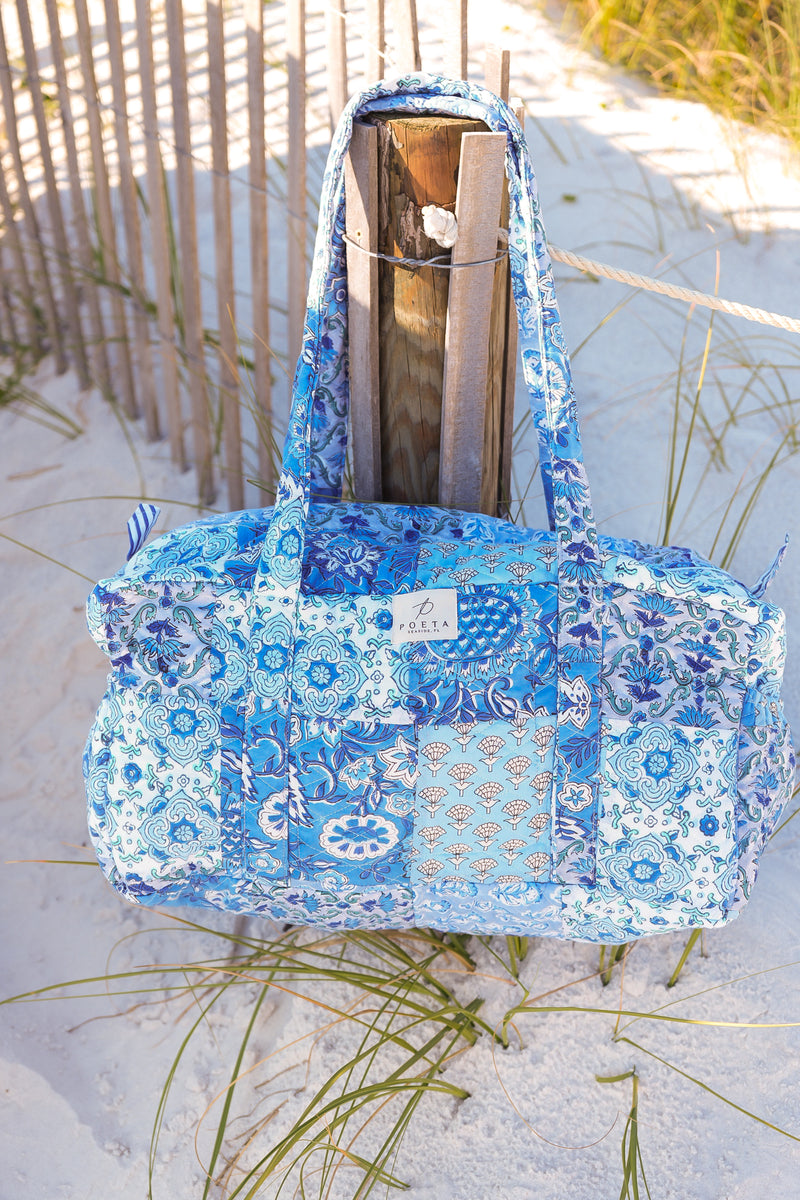 Baby Blue Patchwork Duffel Bag – Poeta