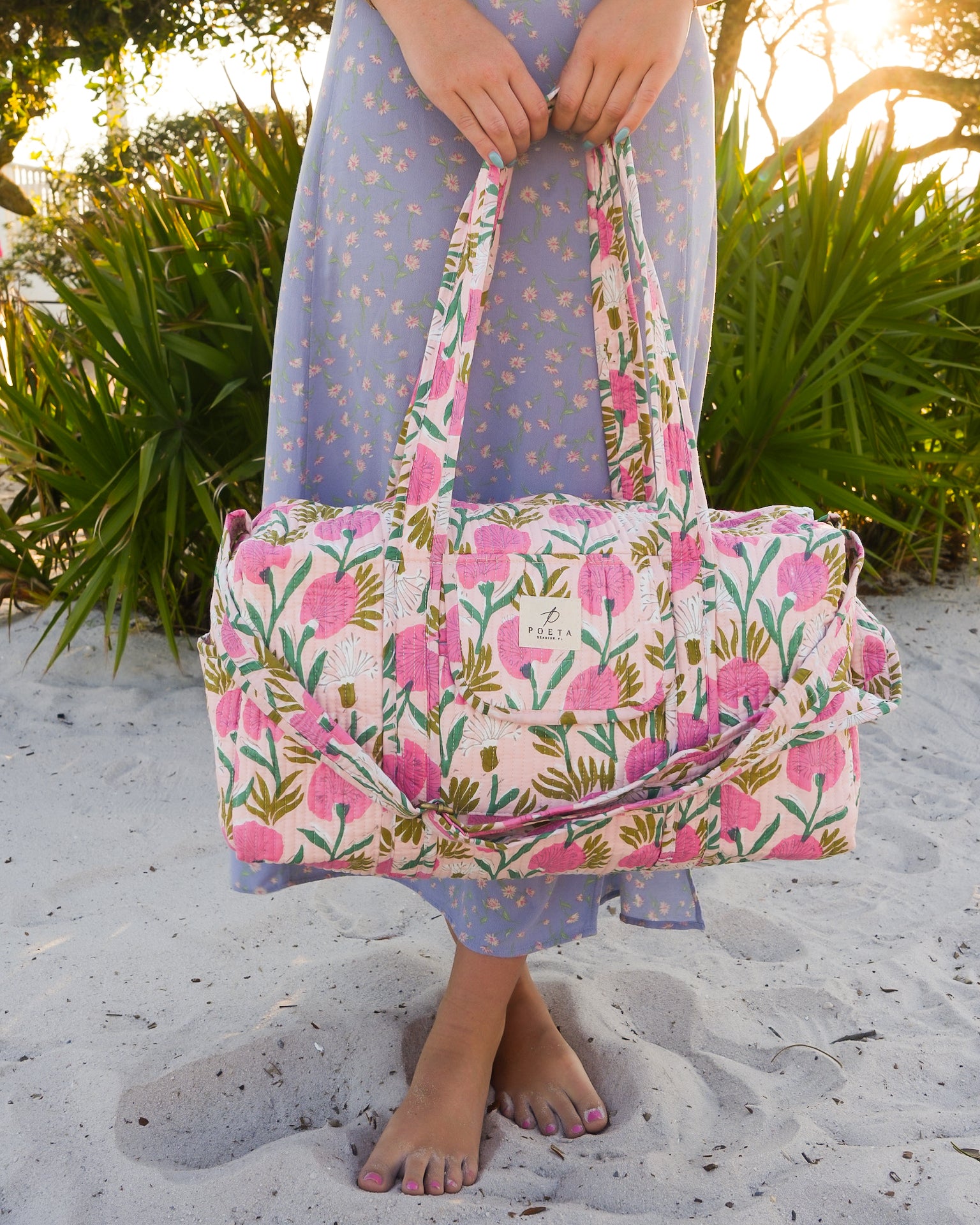 Pink Dandelion Duffle Bag