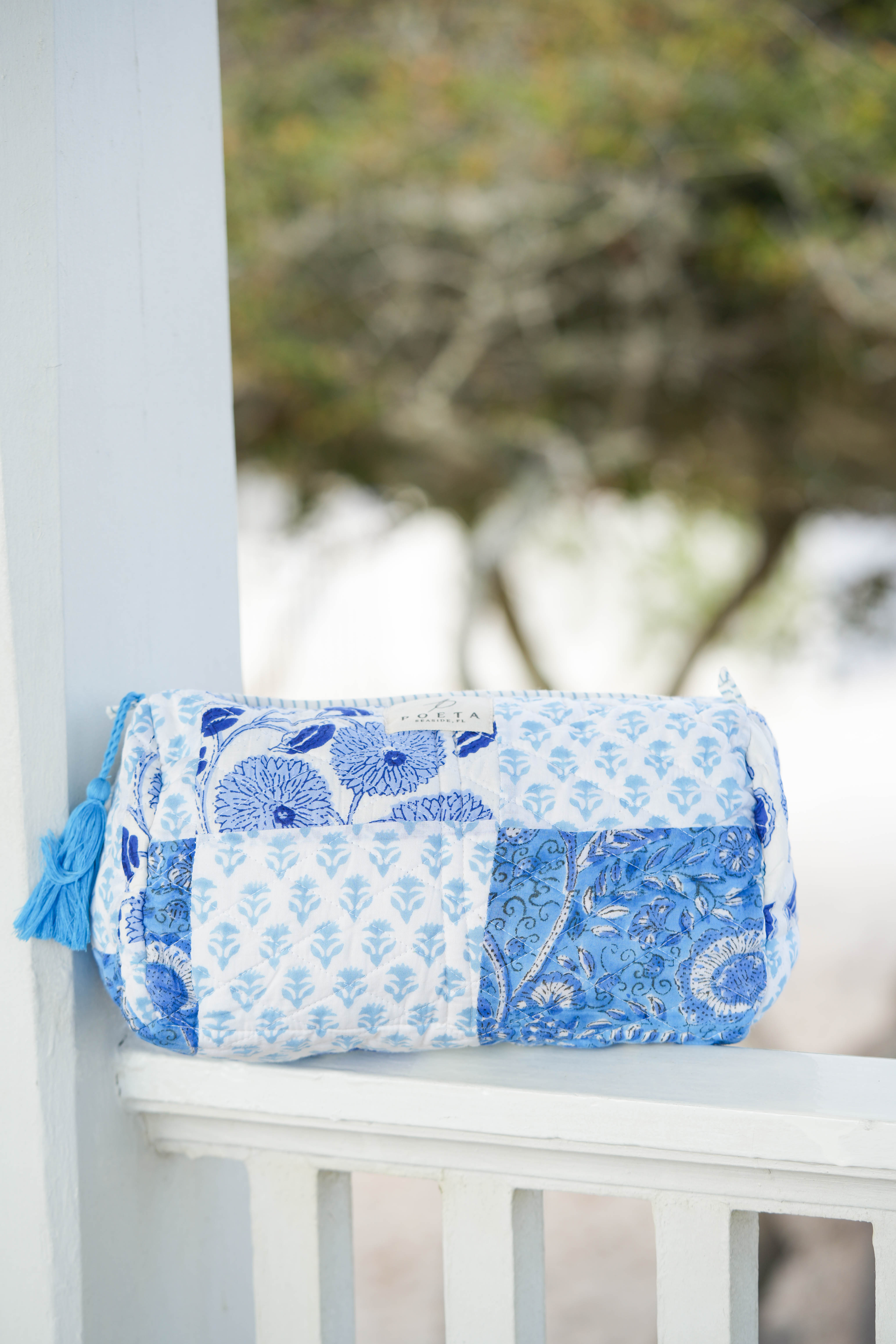 Blue Grotto Patchwork Cosmetic Bag