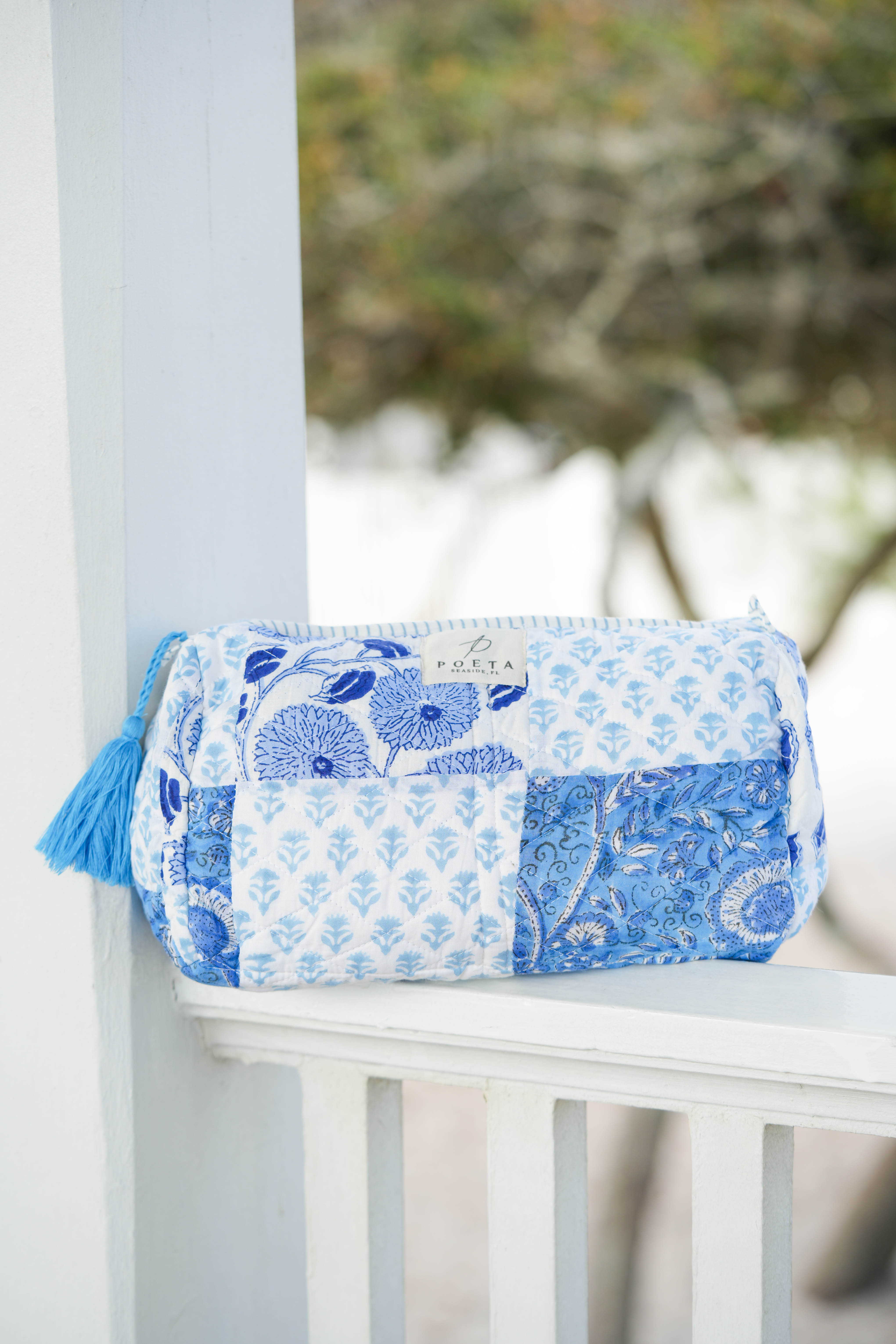 Blue Grotto Patchwork Cosmetic Bag