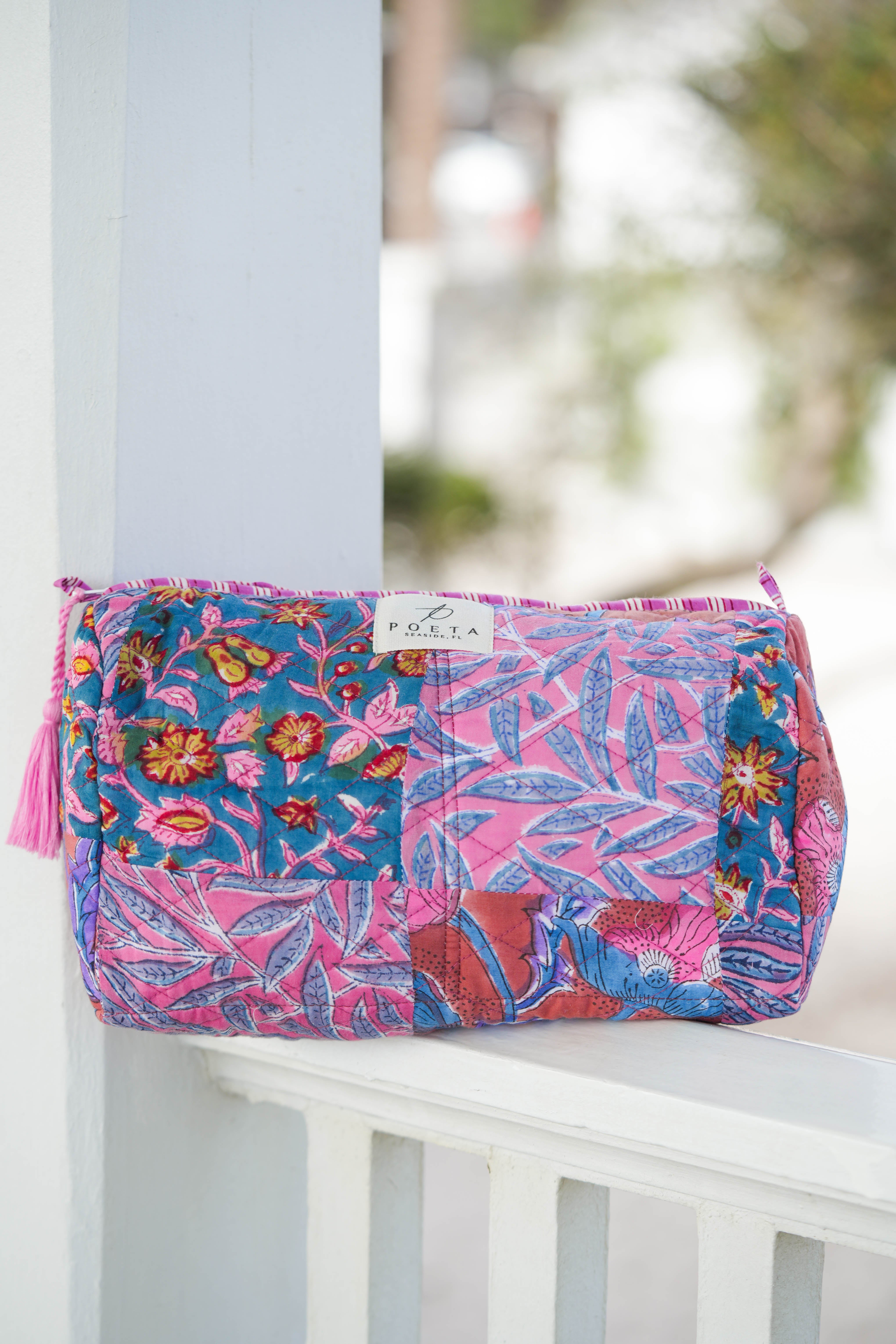 Purple Jungle Patchwork Cosmetic Bag