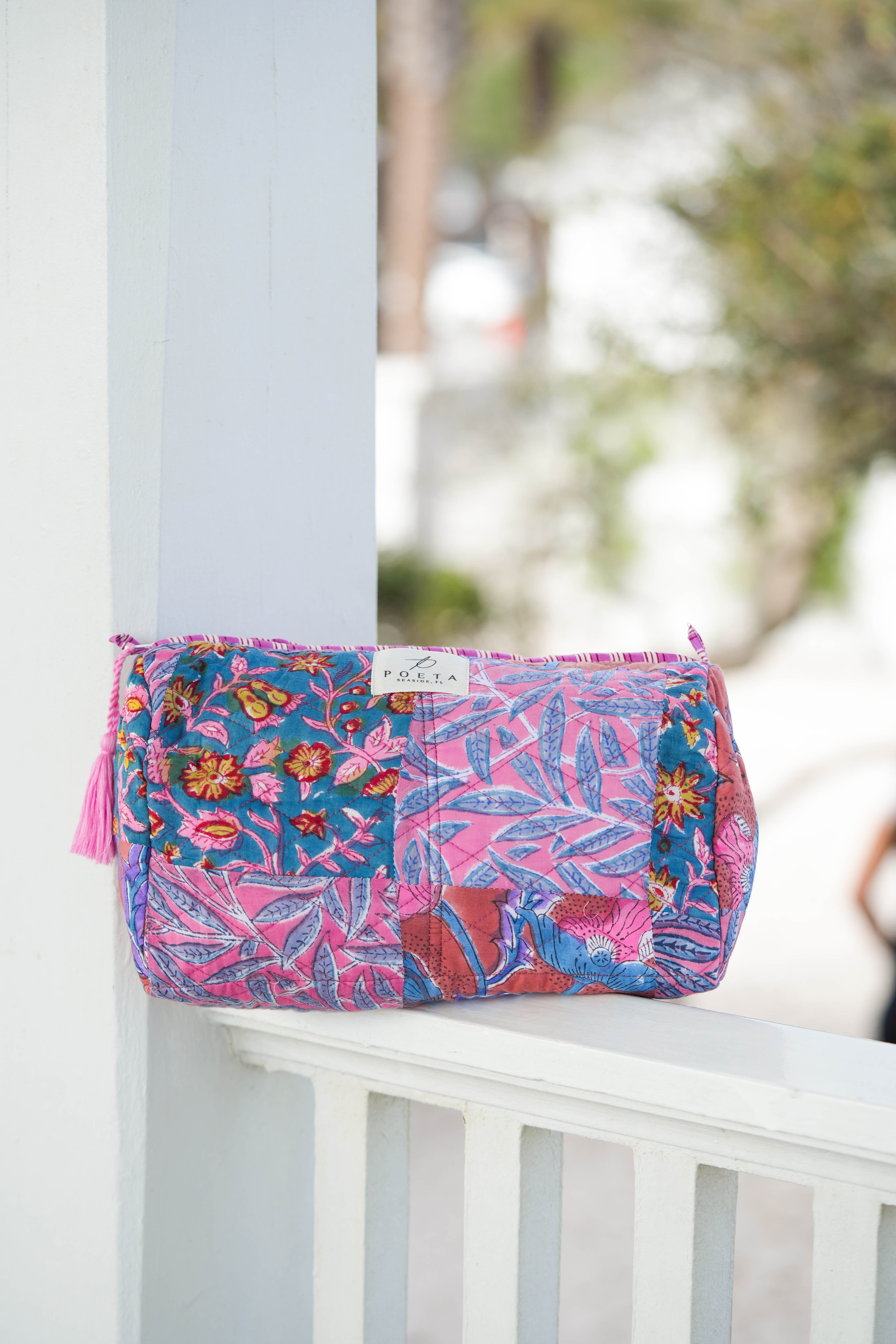 Purple Jungle Patchwork Cosmetic Bag