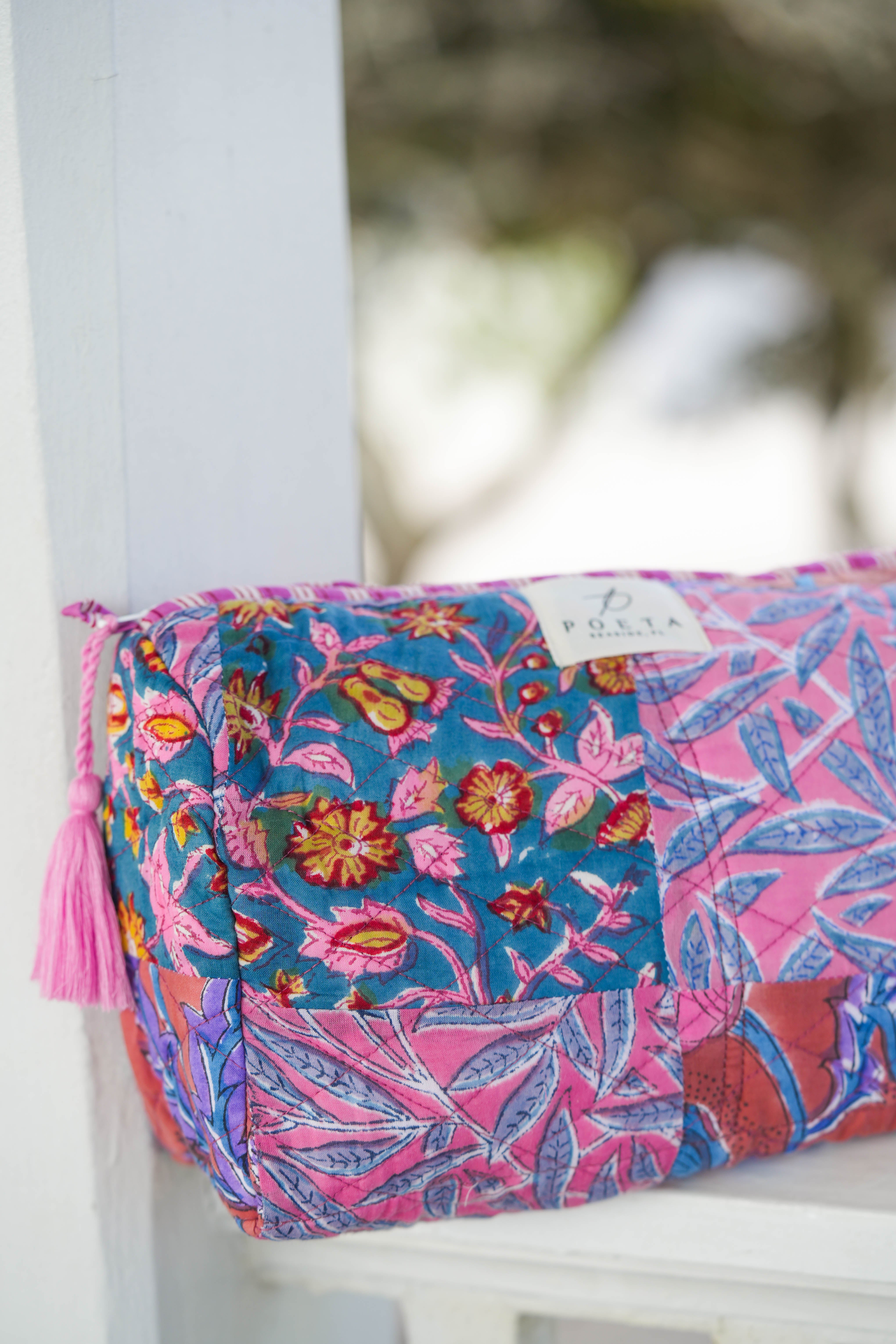 Purple Jungle Patchwork Cosmetic Bag