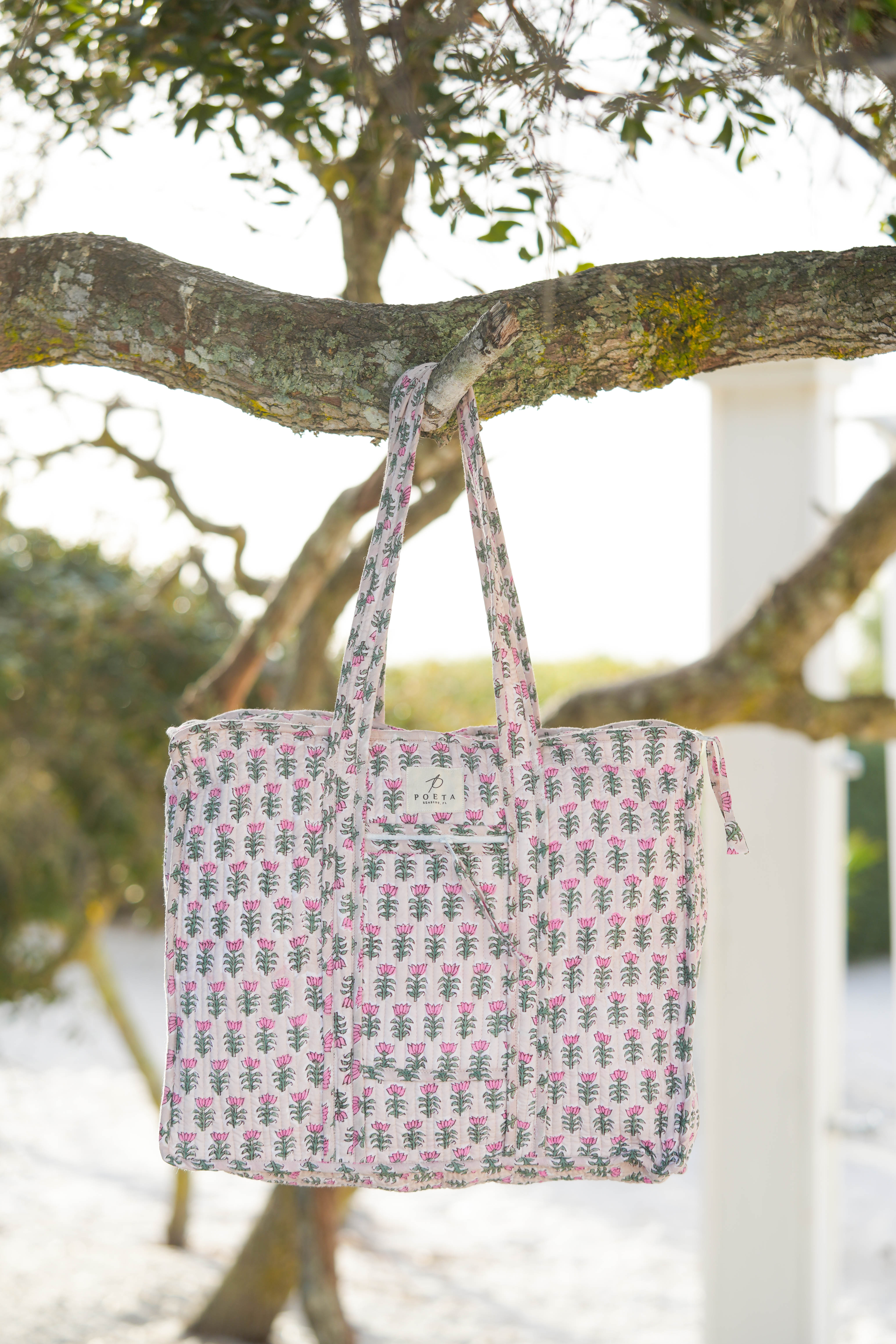 Southern Tulip Zipper Tote