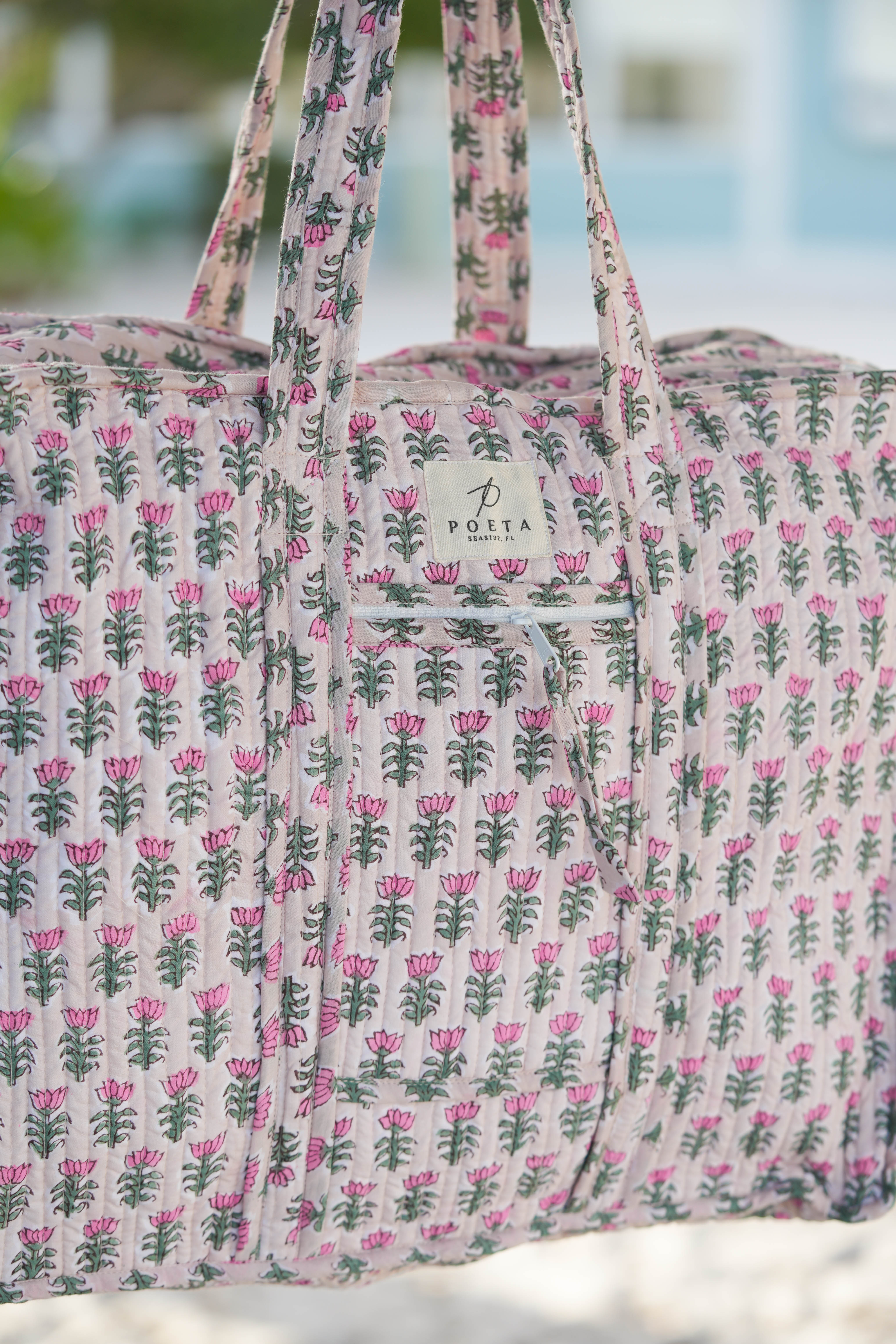 Southern Tulip Zipper Tote