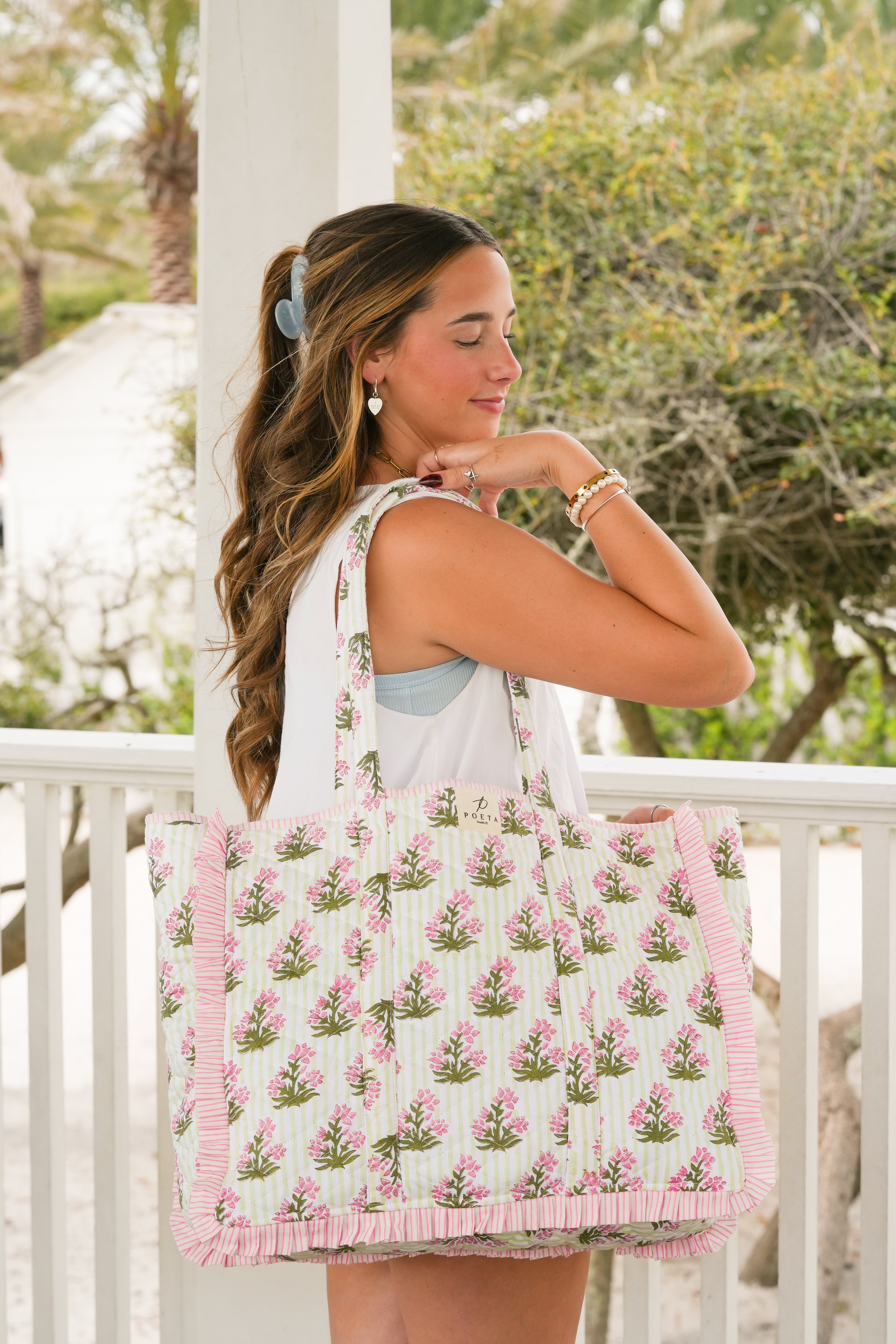 Ruffled Genoa Tote