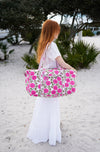 Pink Chrysanthemum Duffle Bag