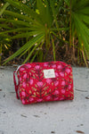 Red Garden Cosmetic Bag