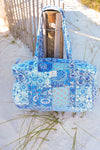 Baby Blue Patchwork Duffle Bag