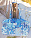 Baby Blue Patchwork Duffle Bag