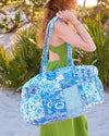 Baby Blue Patchwork Duffle Bag