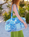 Baby Blue Patchwork Duffle Bag