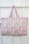 Pink Dandelion Beach Tote