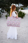 Pink Dandelion Beach Tote