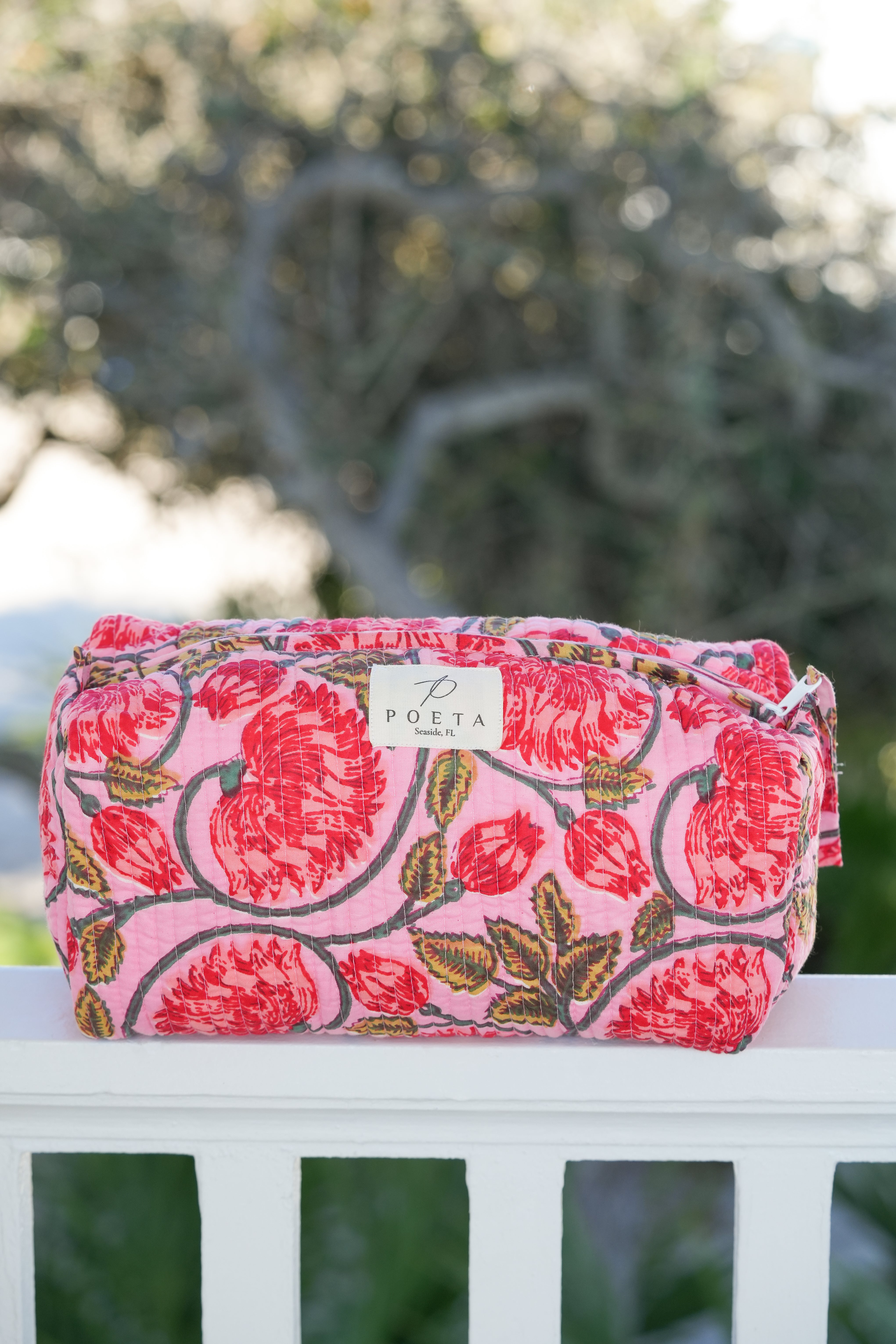 Pink Garden Cosmetic Bag