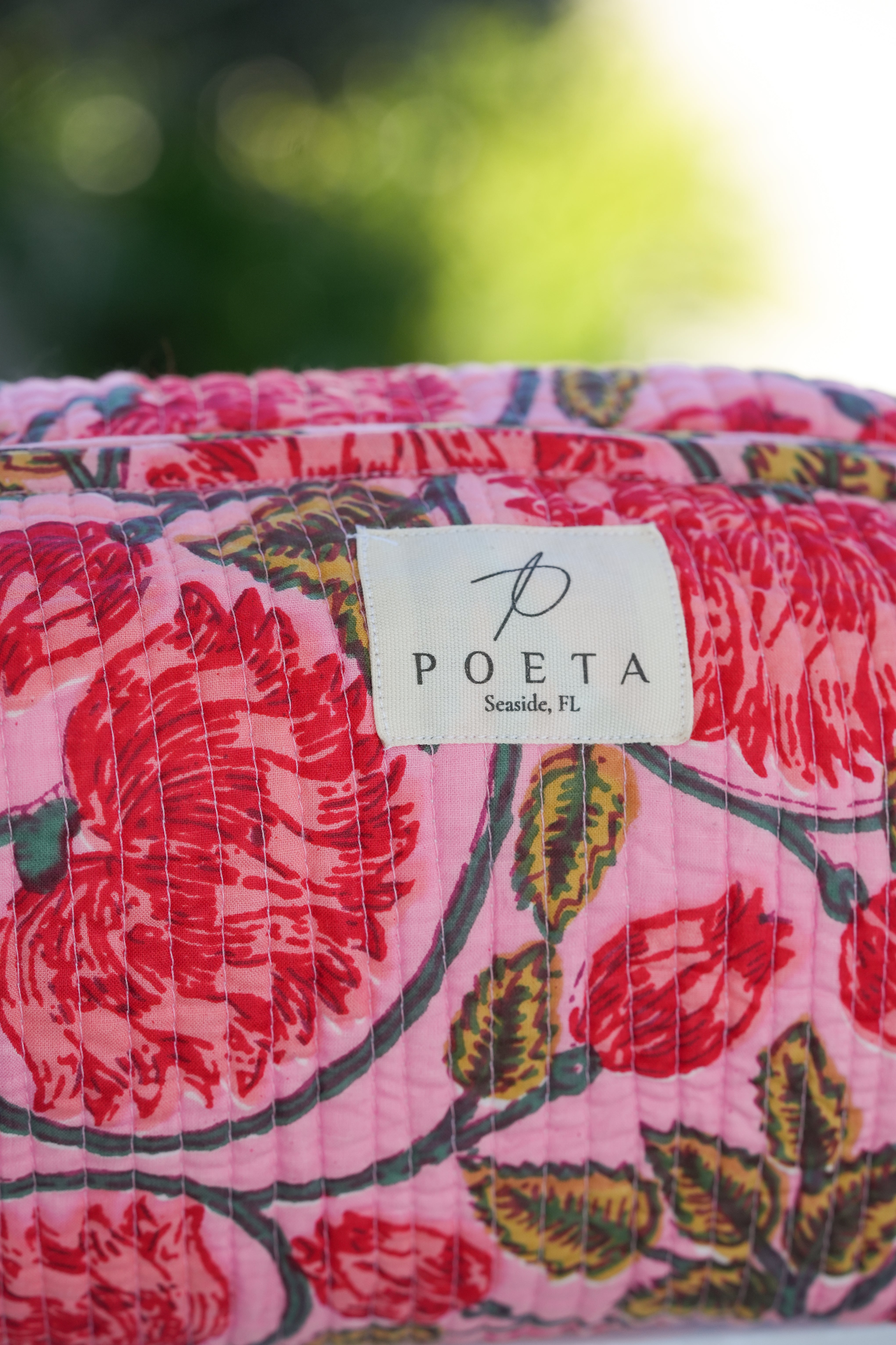 Pink Garden Cosmetic Bag