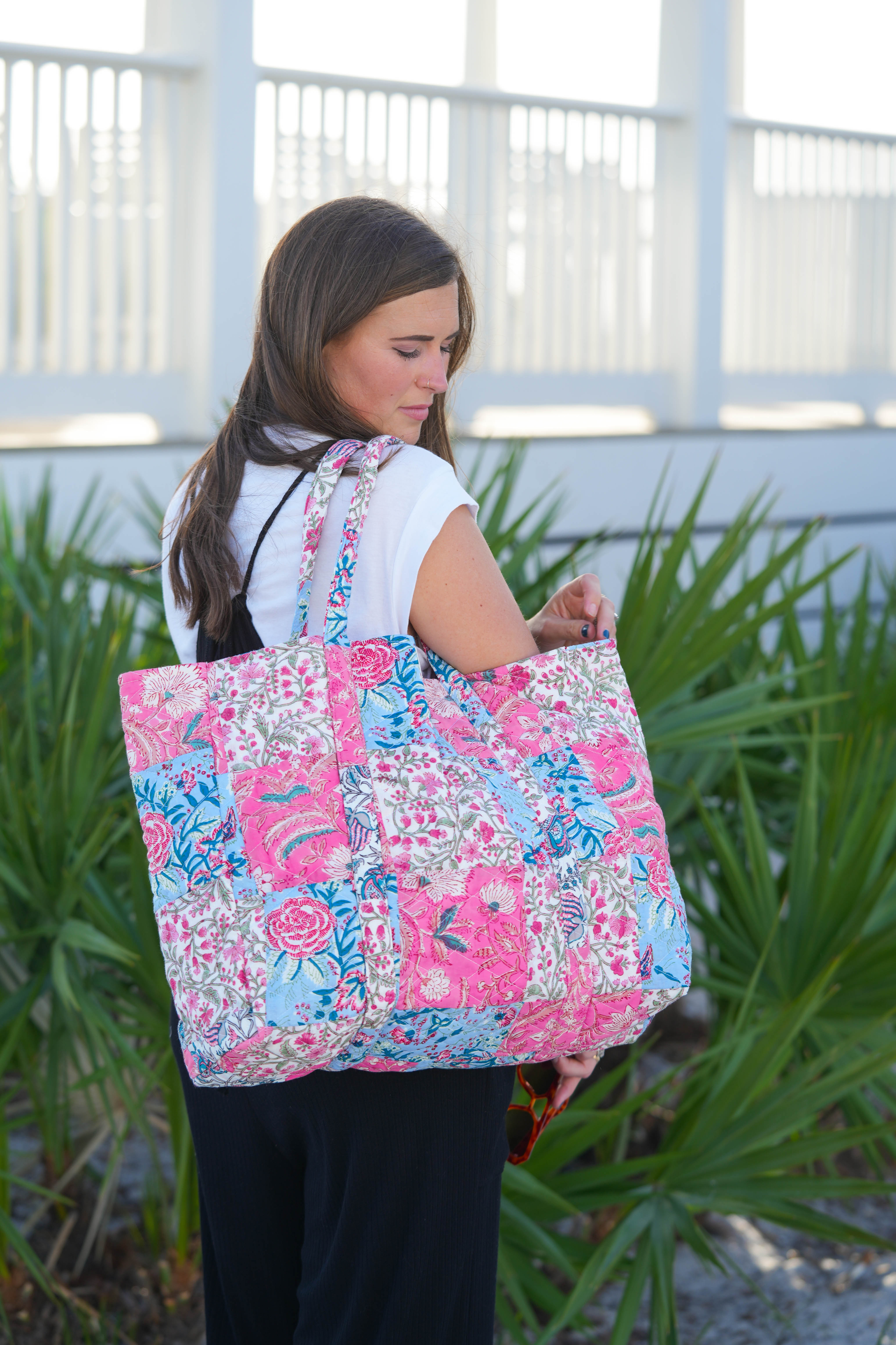 Patchwork Iconic Vera Large Tote Small Hathaway Tote Bag Cotton