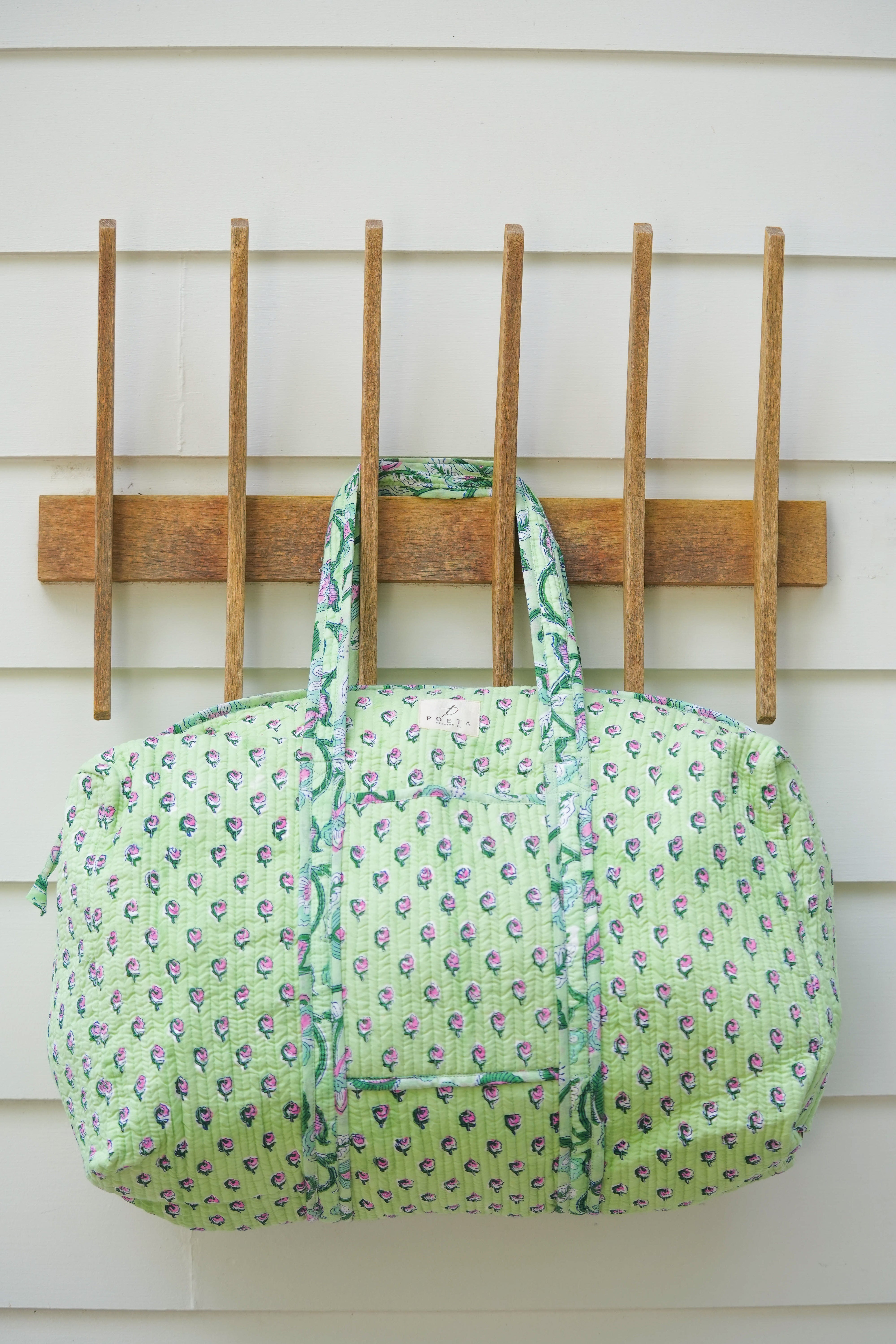 Green Daisy Duffle Bag