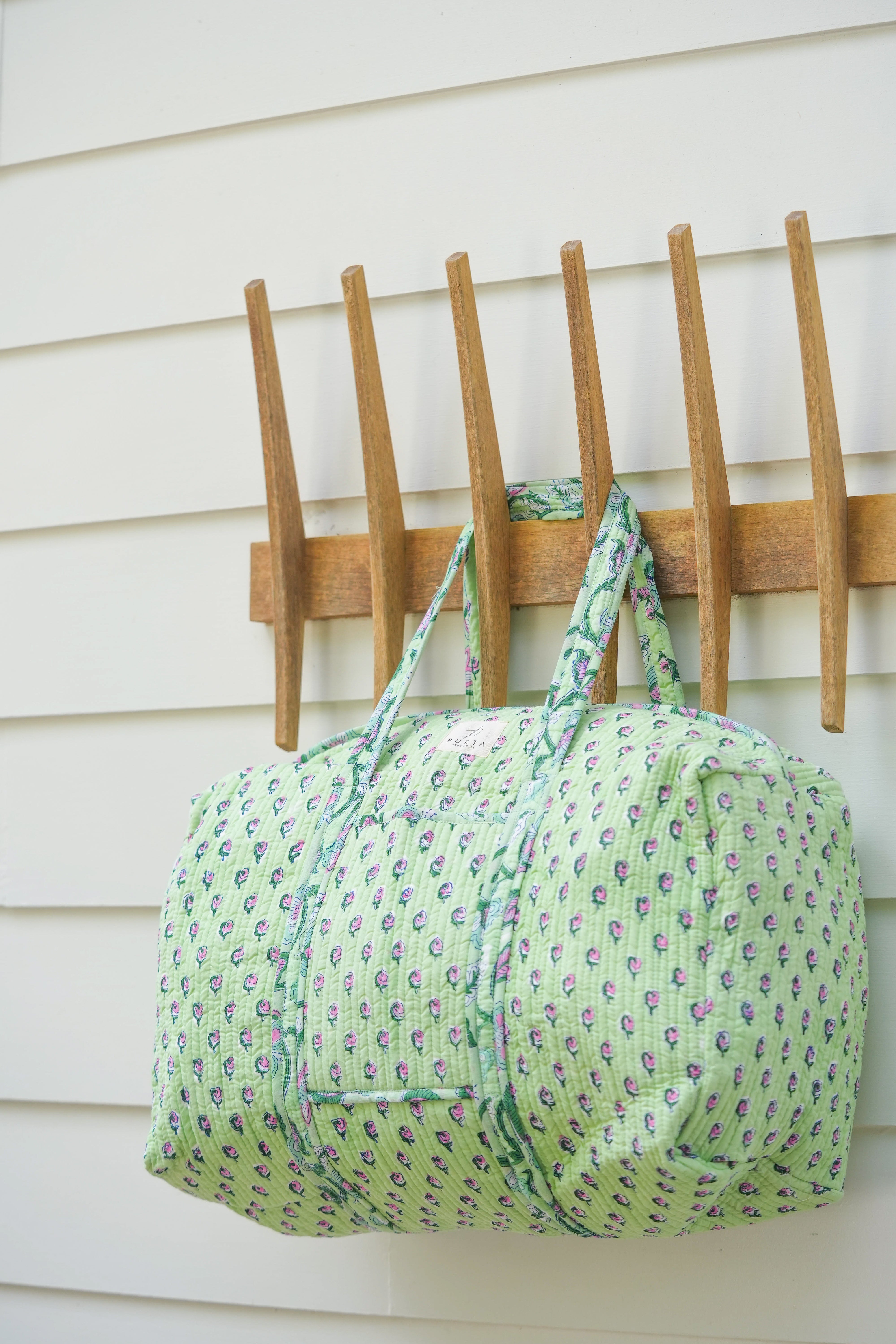 Green Daisy Duffle Bag