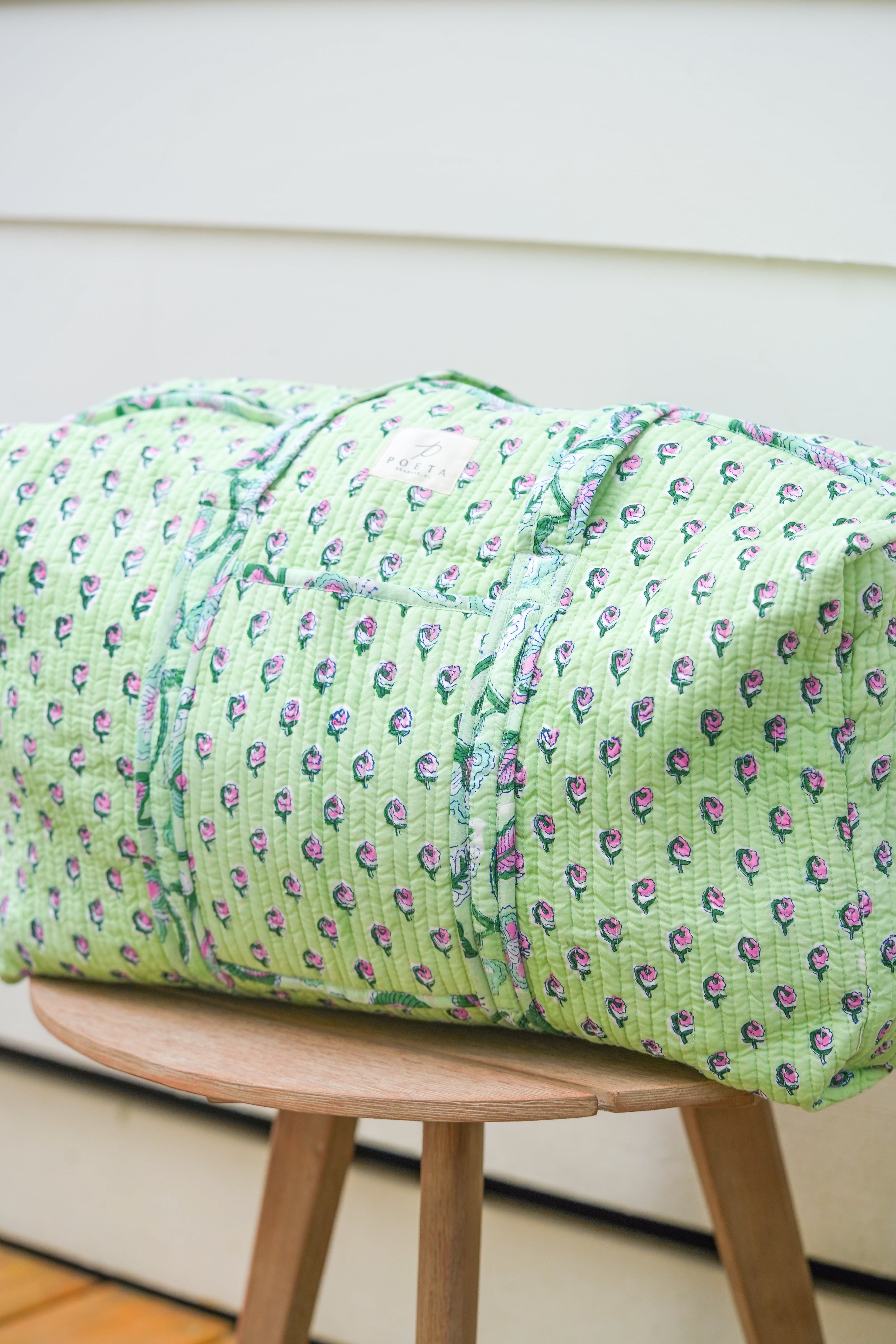 Green Daisy Duffle Bag