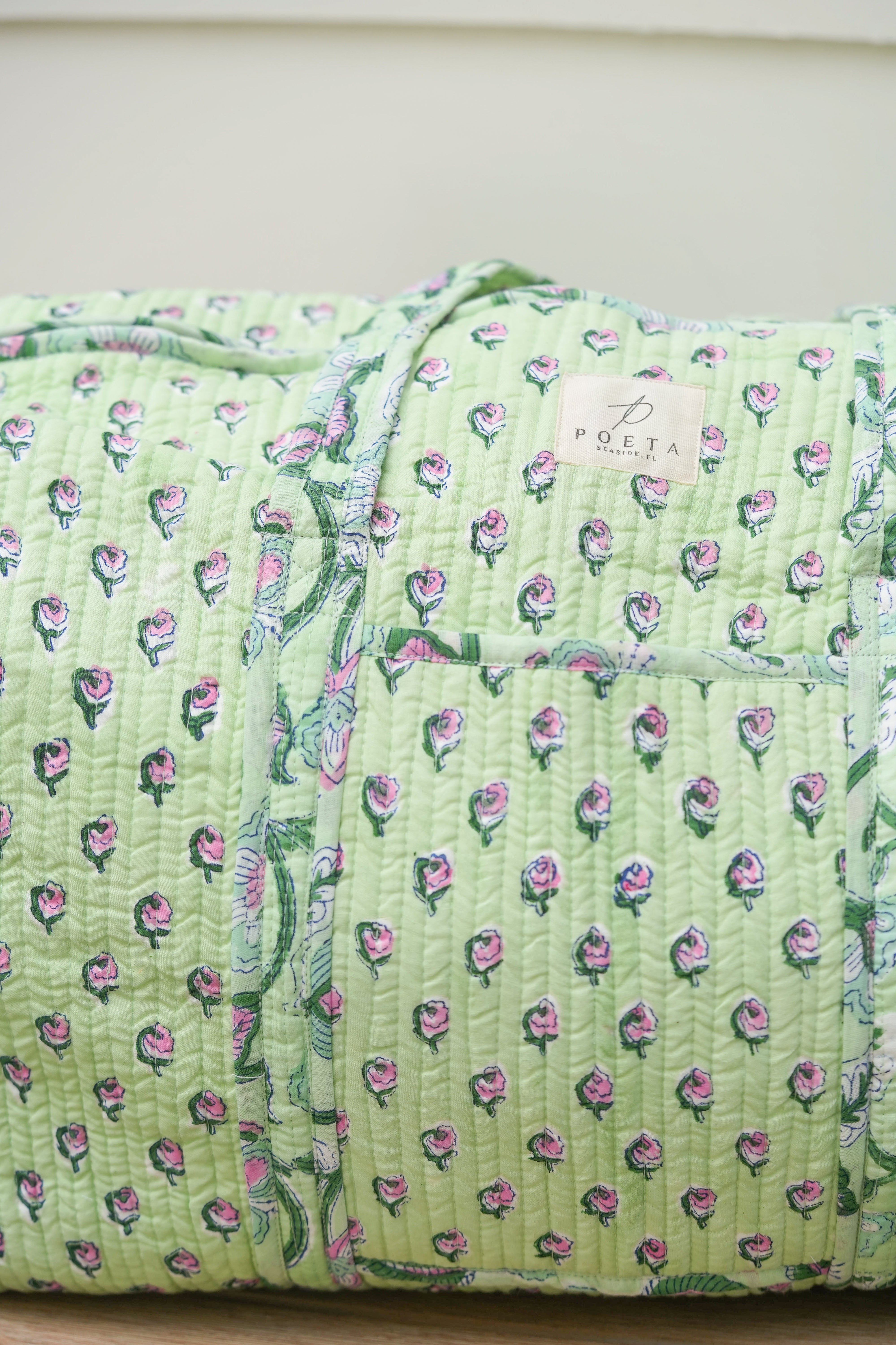 Green Daisy Duffle Bag