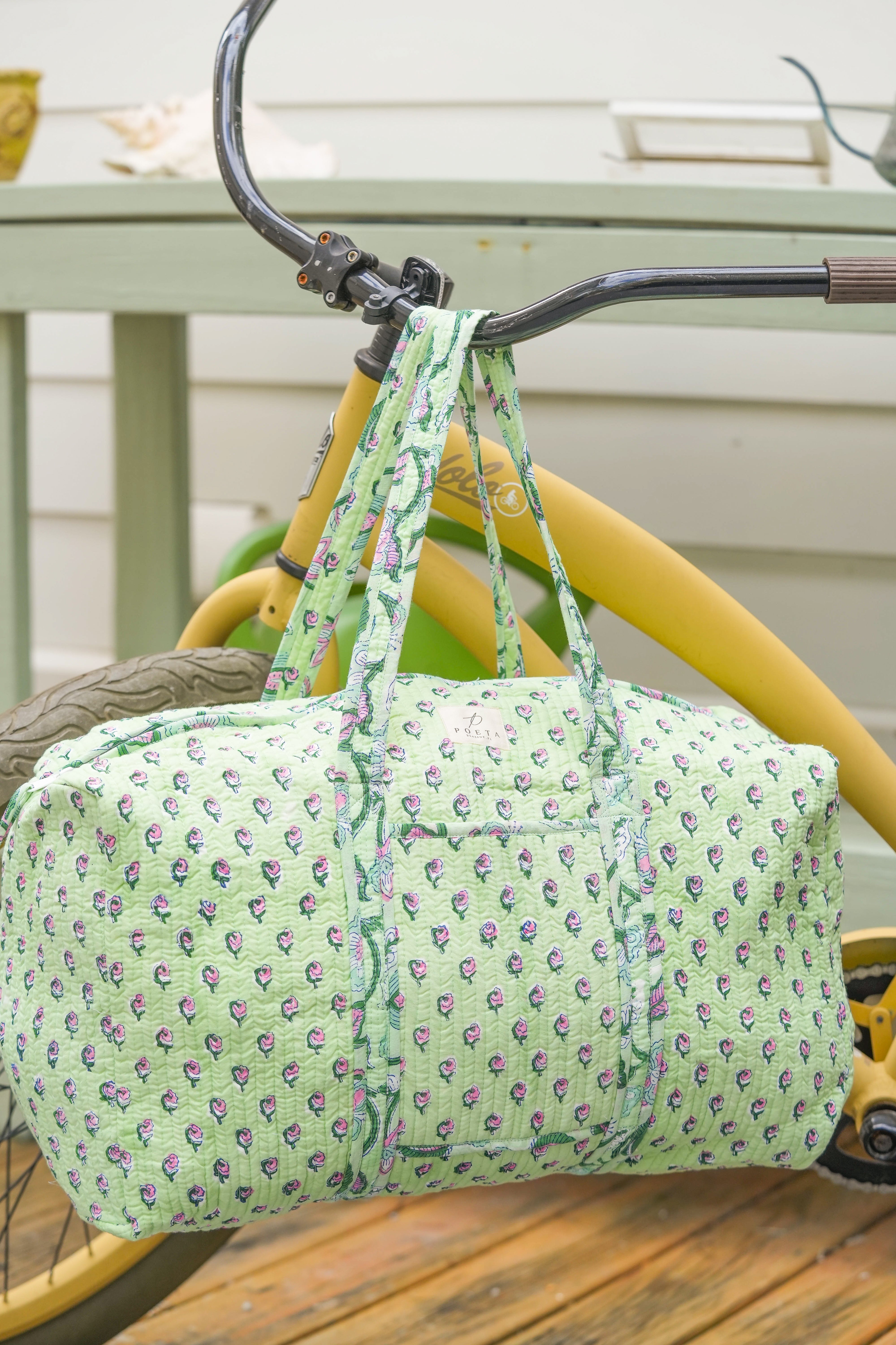 Green Daisy Duffle Bag