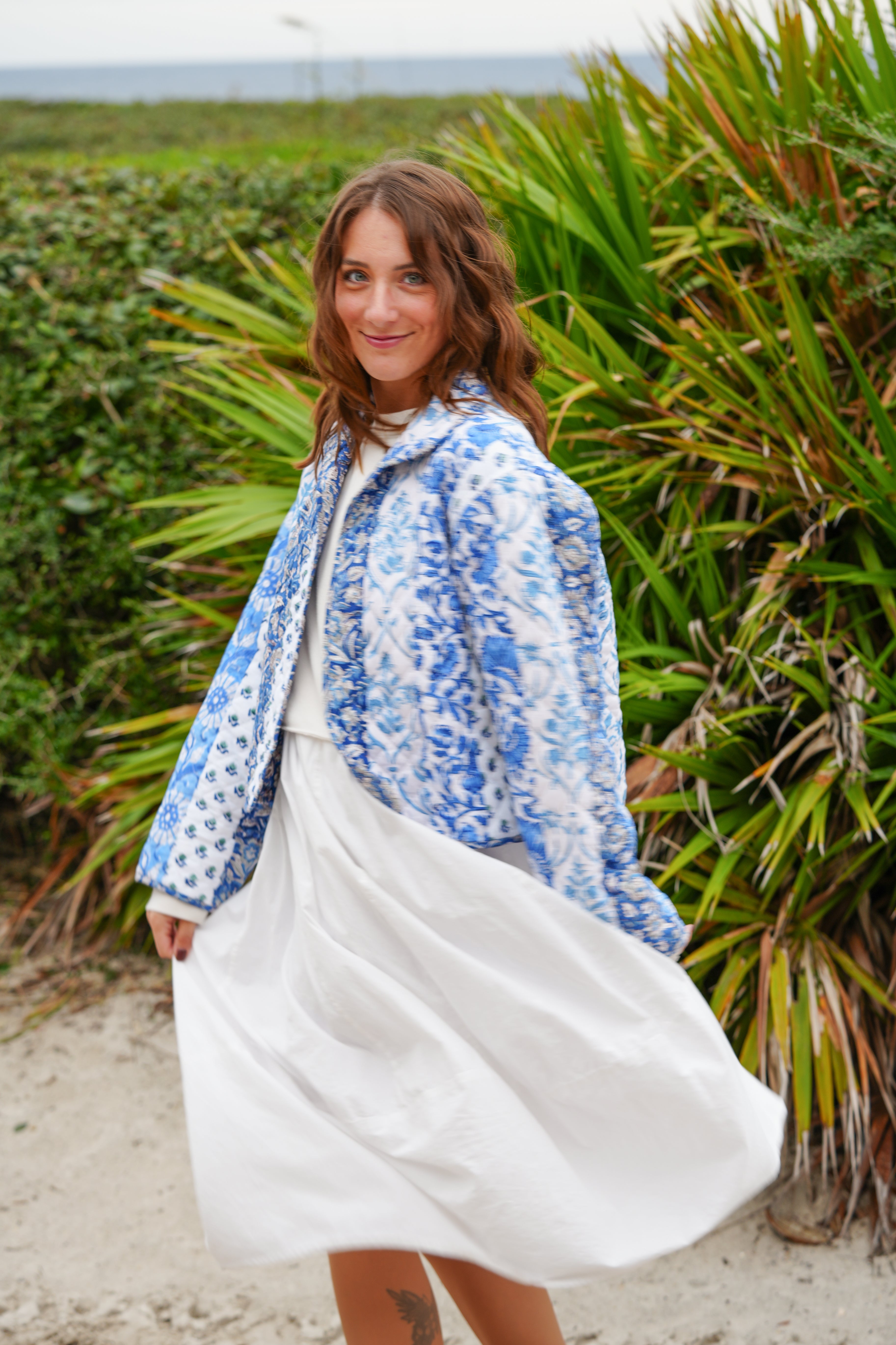 Poeta Quilted Jacket - Blue