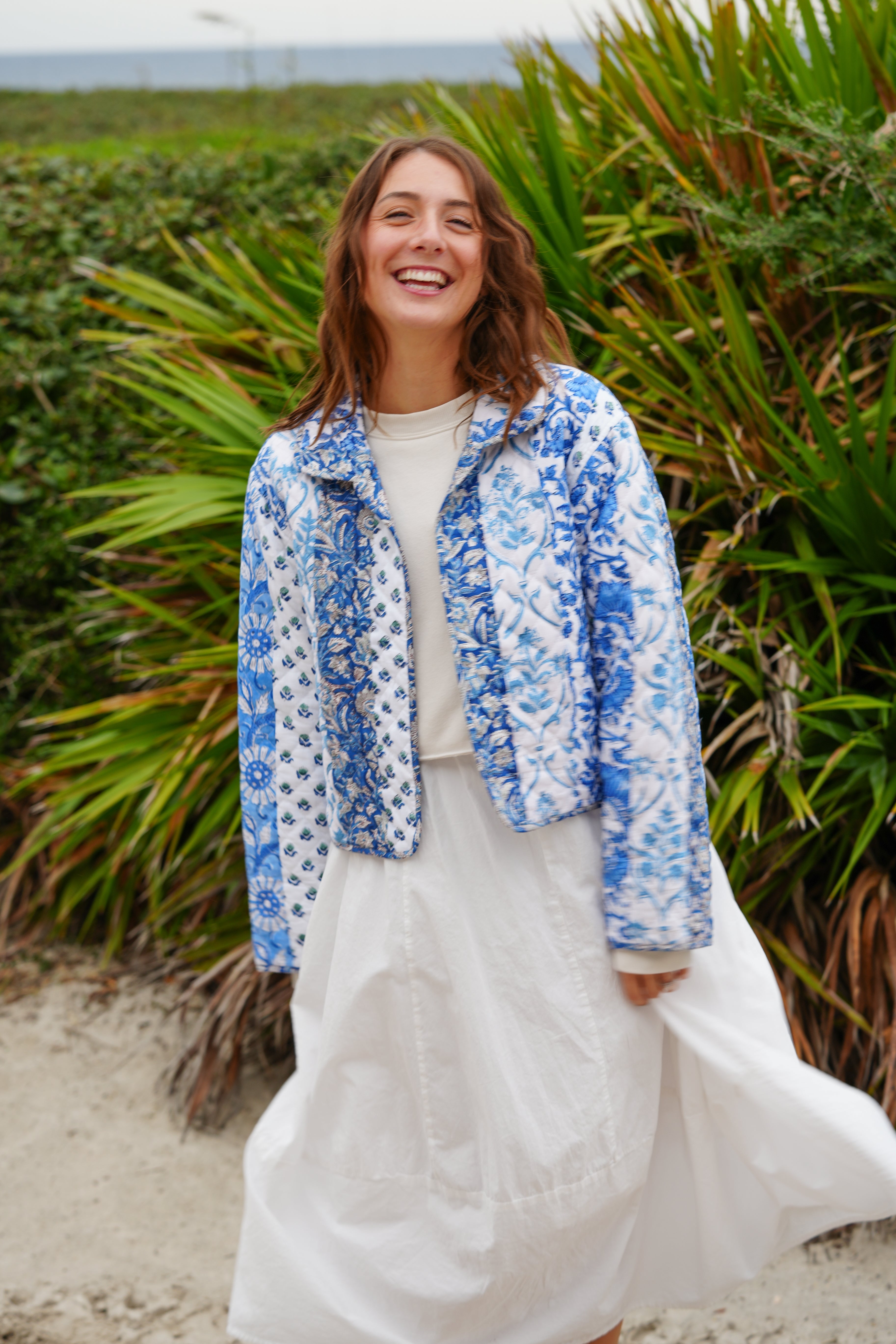 Poeta Quilted Jacket - Blue