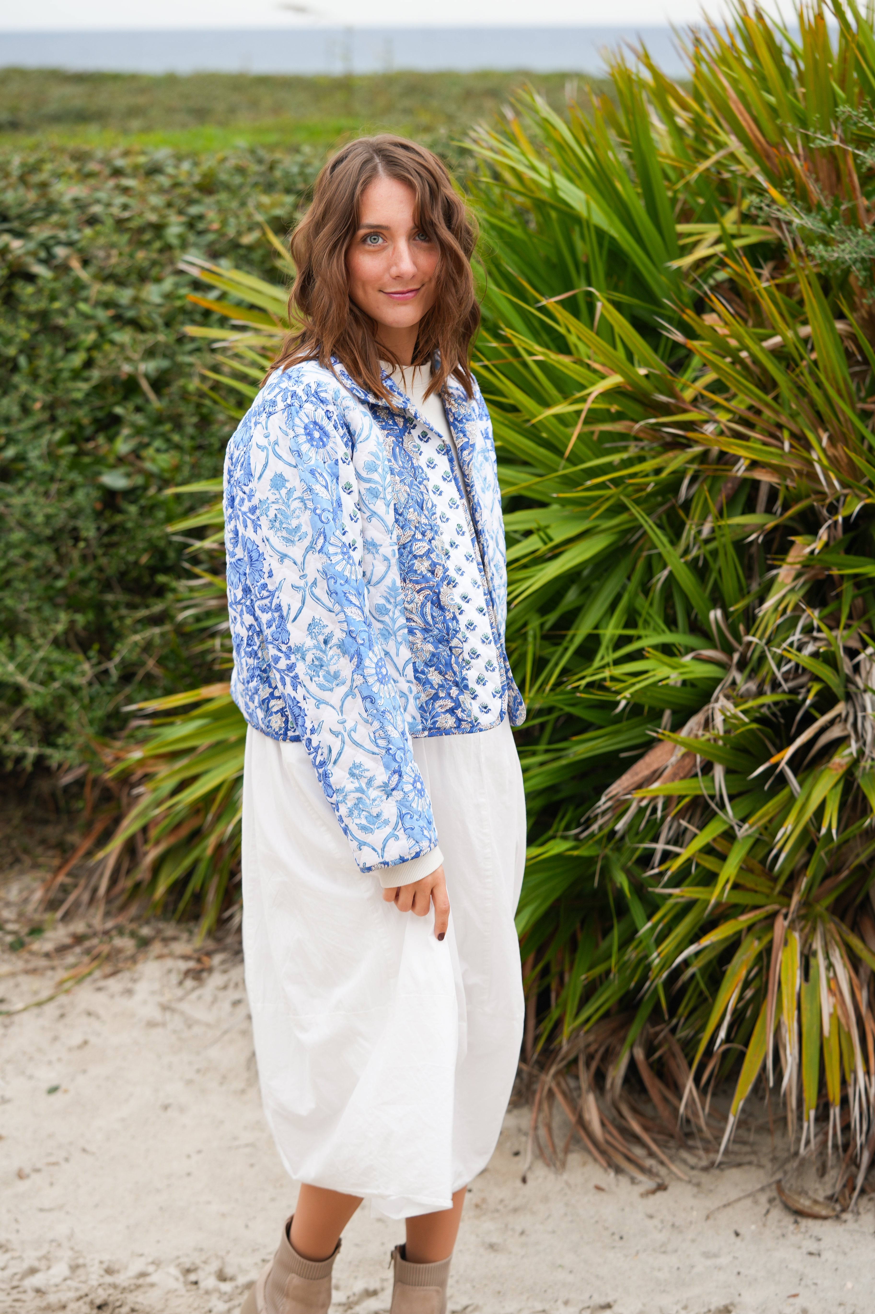 Poeta Quilted Jacket - Blue