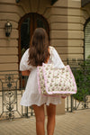 Ruffled Pink Genoa Tote