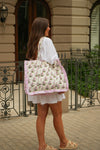 Ruffled Pink Genoa Tote