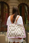 Ruffled Pink Genoa Tote