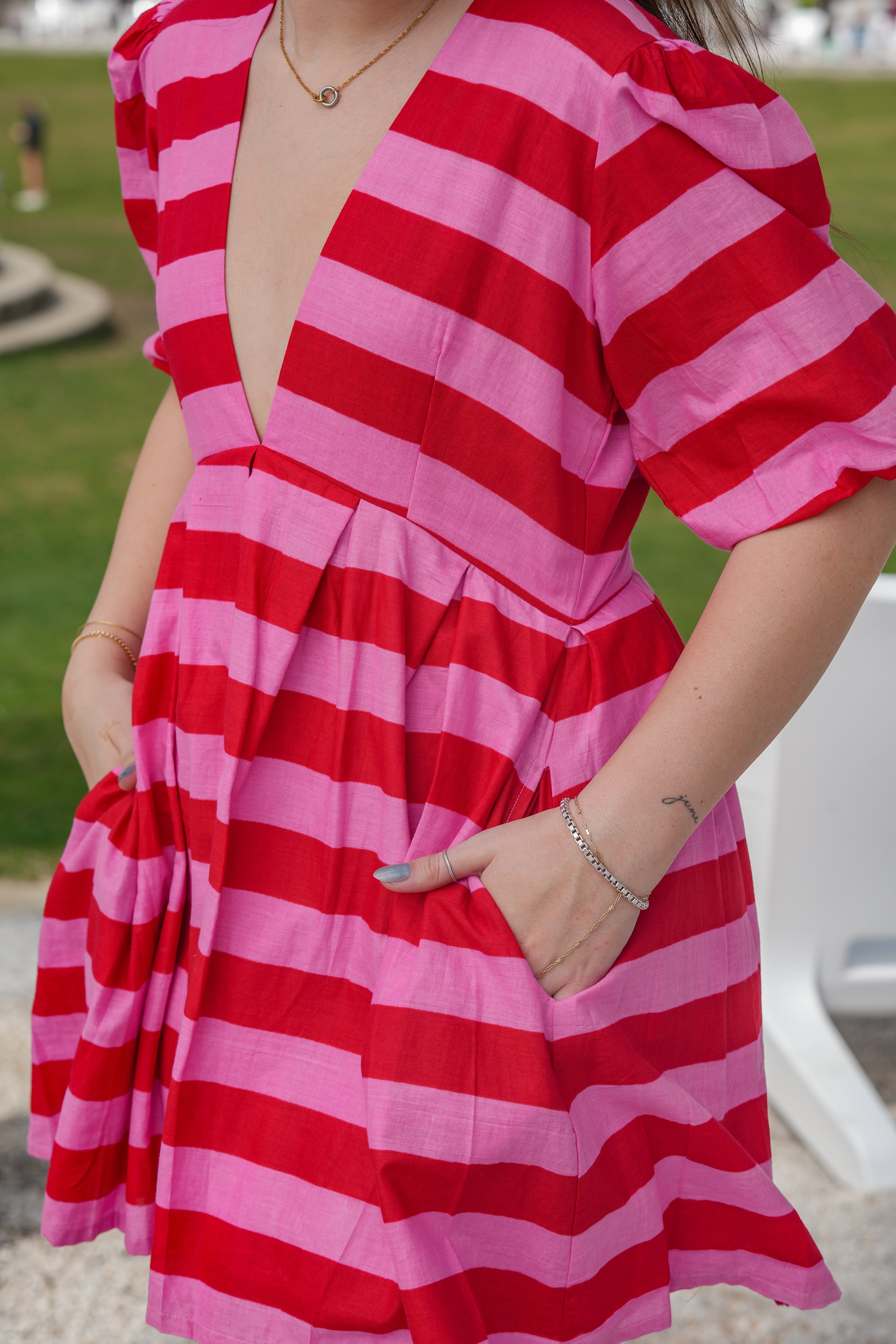 Raspberry Stripes Dress