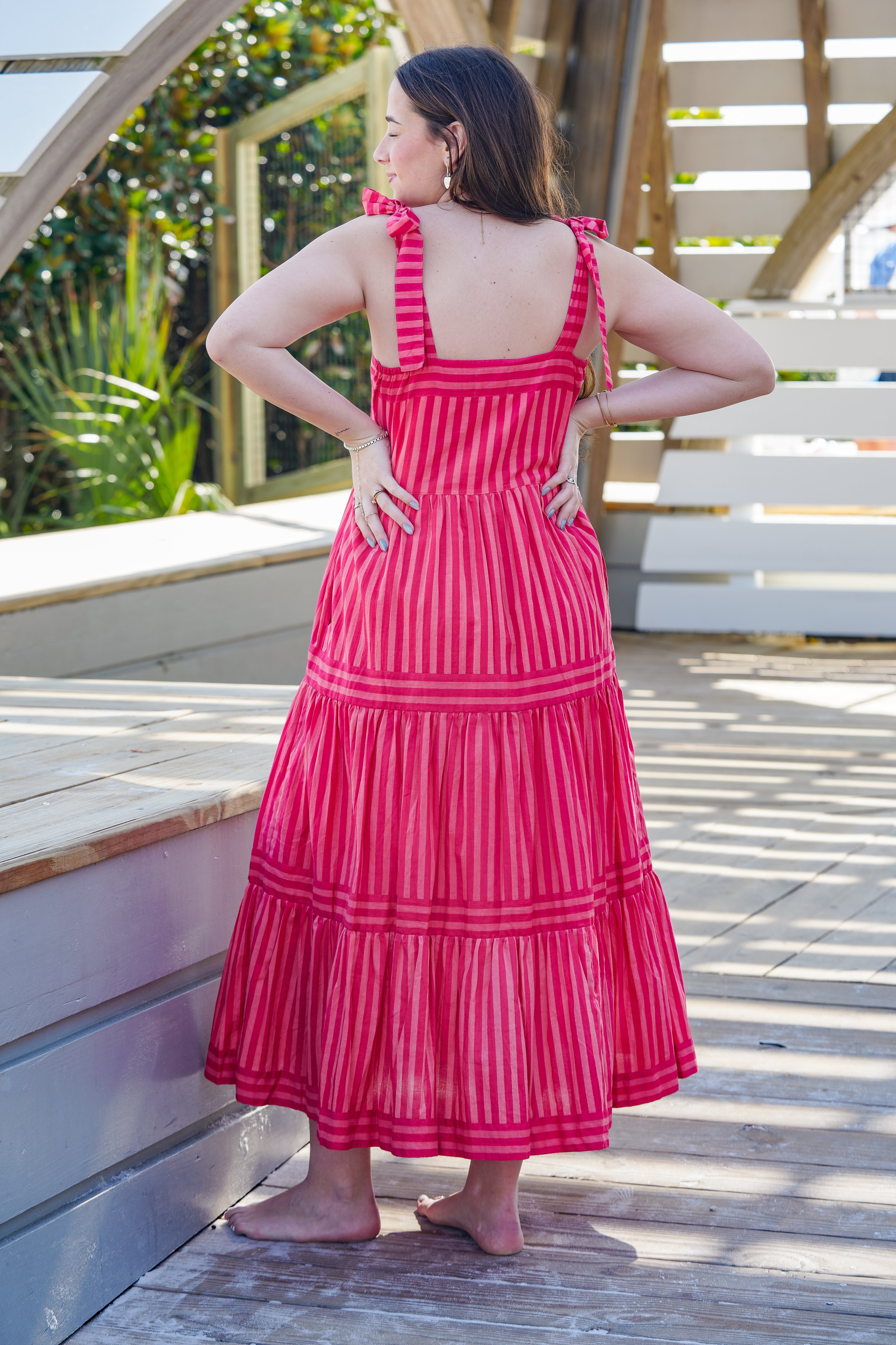 Coral Stripe Dress