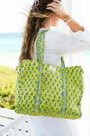 Lime Pisa Zipper Tote