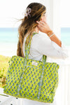 Lime Pisa Zipper Tote