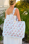 Blue Ruffled Genoa Tote