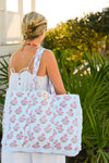 Blue Ruffled Genoa Tote