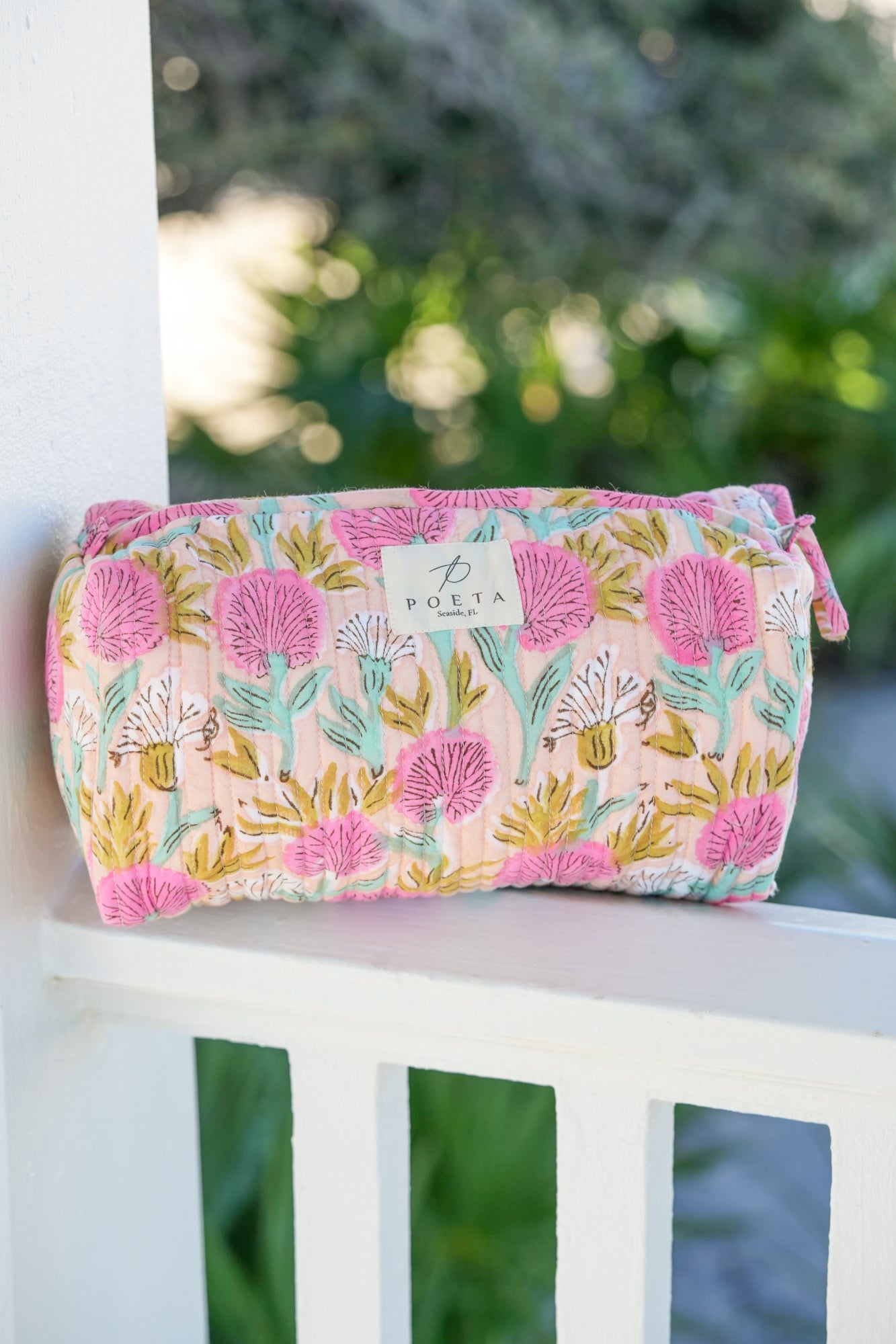 Pink Dandelion Cosmetic Bag