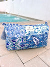 Baby Blue Patchwork Cosmetic Bag