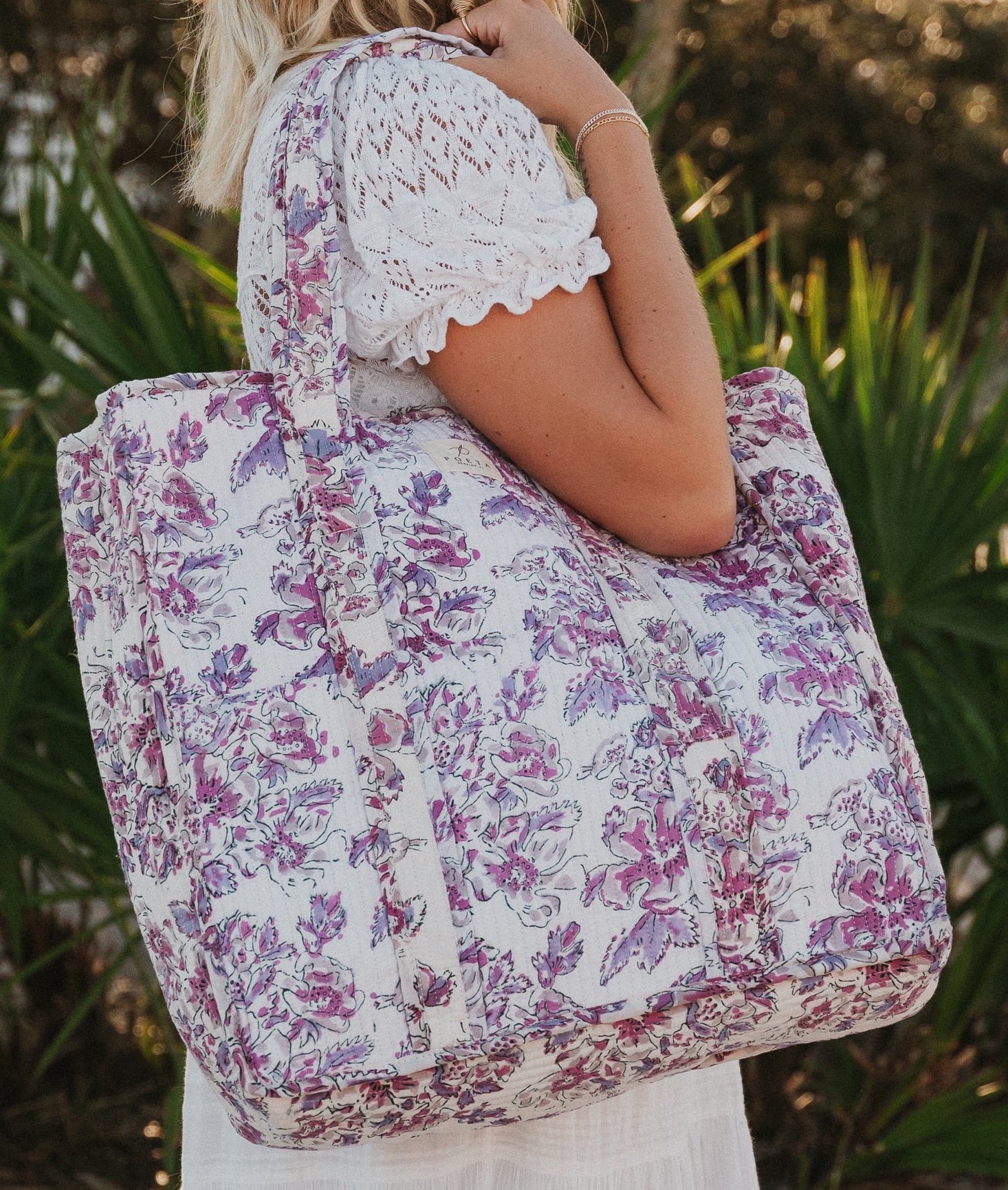 lilac tote bag